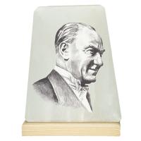 Atatürk Baskılı Plaket Tuz Lamba