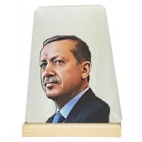 Recep Tayyip Erdoğan Baskılı Plaket Tuz Lamba